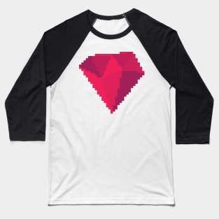 Ruby Gem Pixel Art Baseball T-Shirt